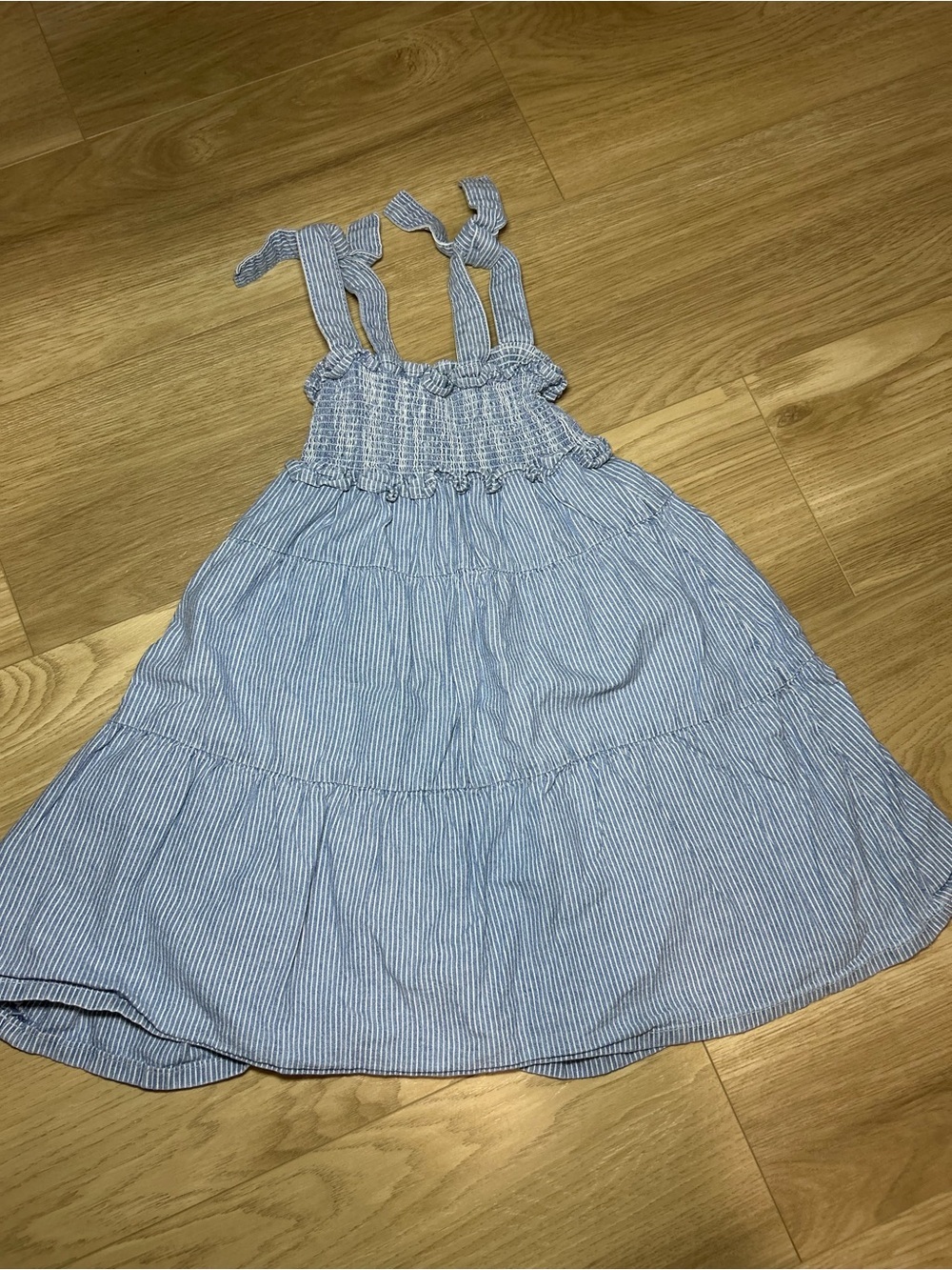 Zara Light Blue and White Striped Sundress